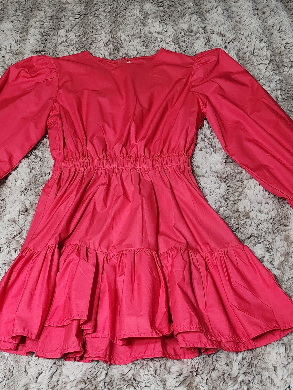 Pink Tiered Long-Sleeve Dress